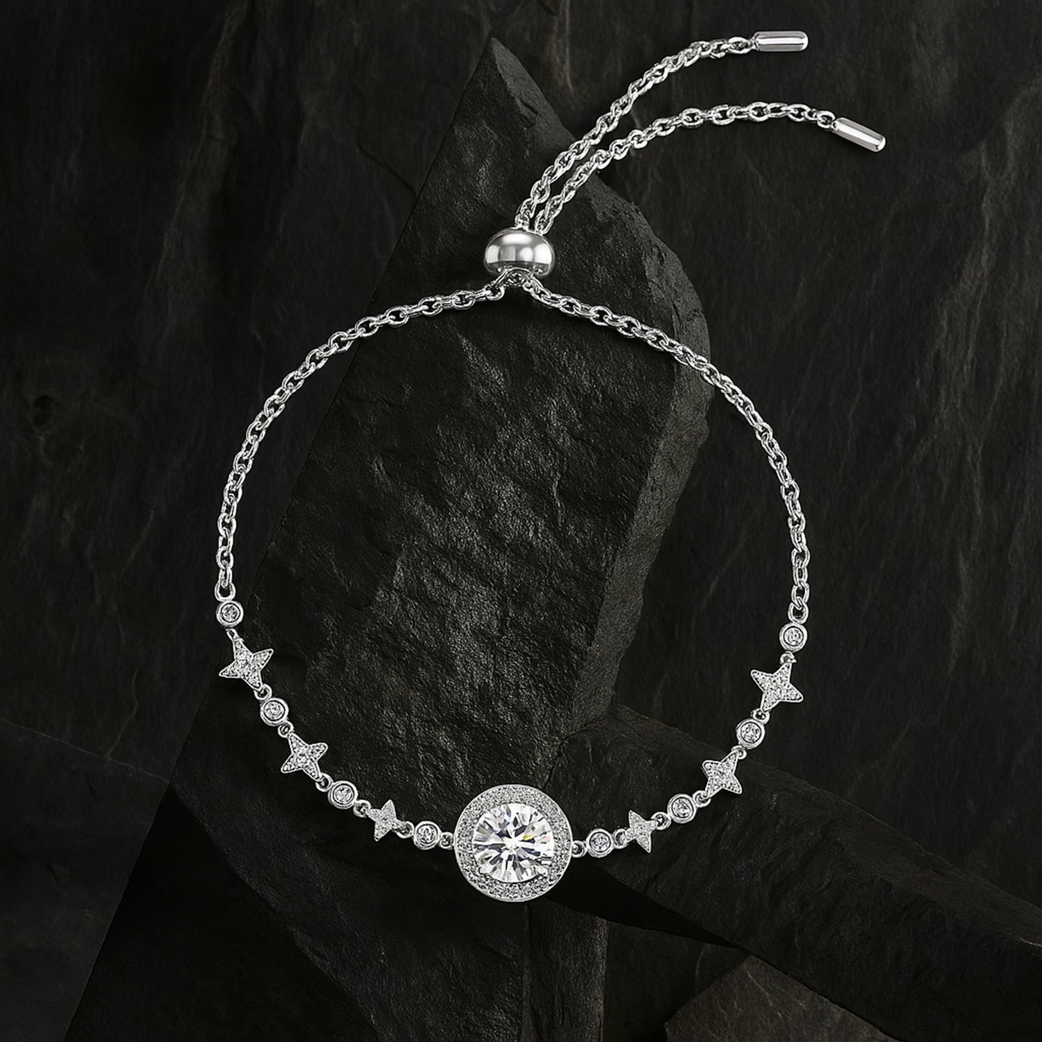 Moissanite Round Bag Simple  Bracelet for Women's