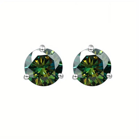 925 sterling silver moissanite stud earrings