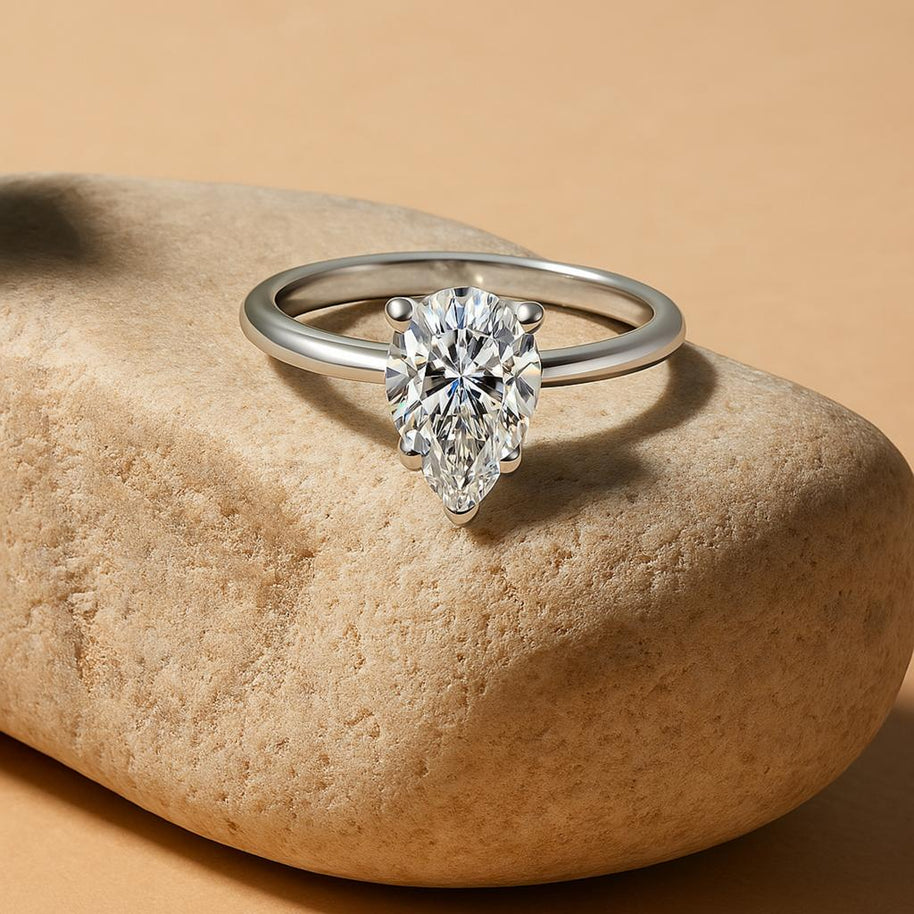 S925 Moissanite White Gold Diamond Ring