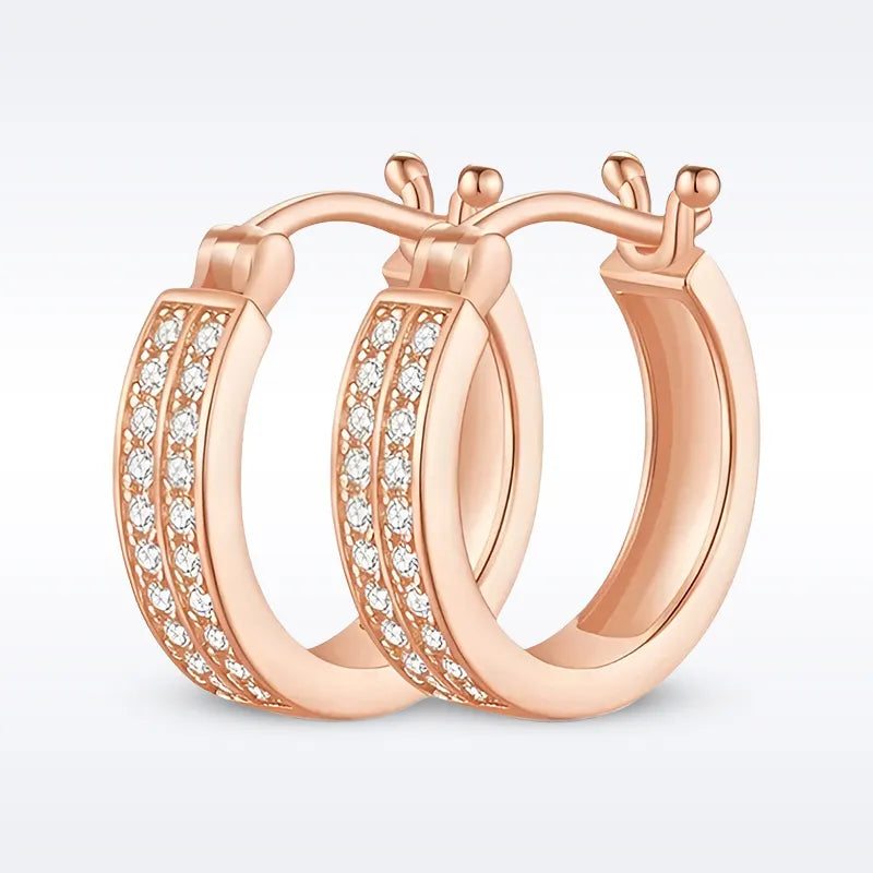 Platinum-Plated Hoop Earrings in 925 Sterling Silver