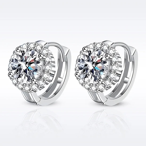 Moissanite 1 Carat Stud Earrings - 925 Sterling Silver