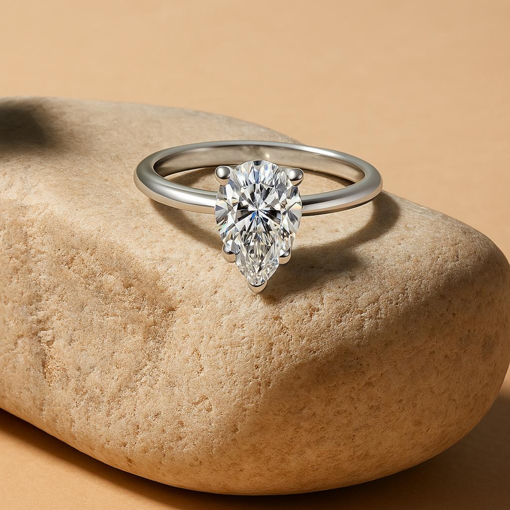 S925 Moissanite White Gold Diamond Ring