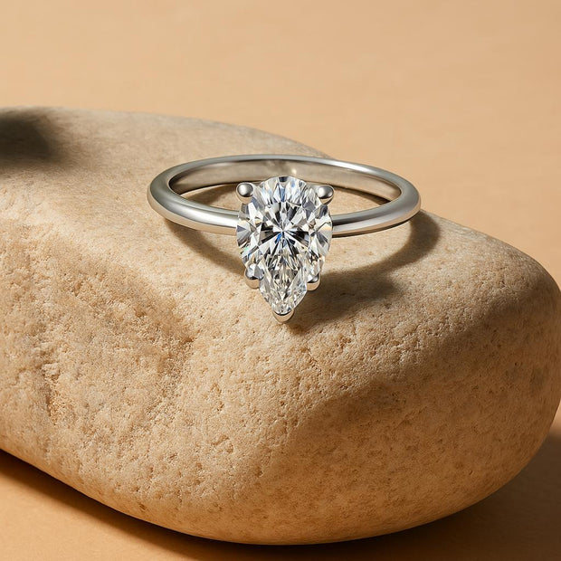 S925 Moissanite White Gold Diamond Ring