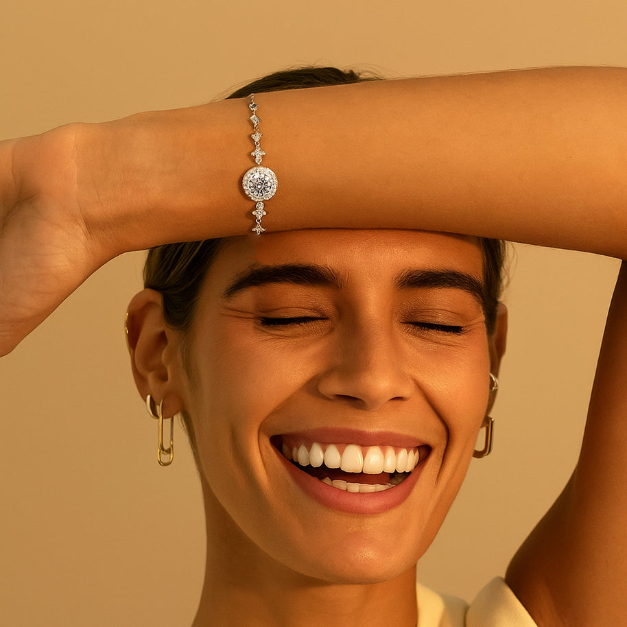 Moissanite Round Bag Simple  Bracelet for Women's