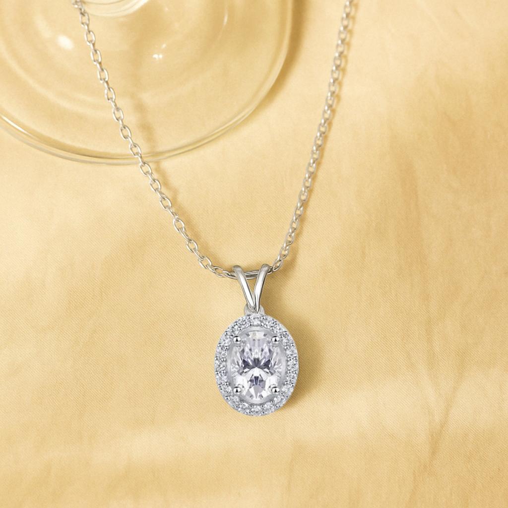 S925 Silver Moissanite Necklace for Women