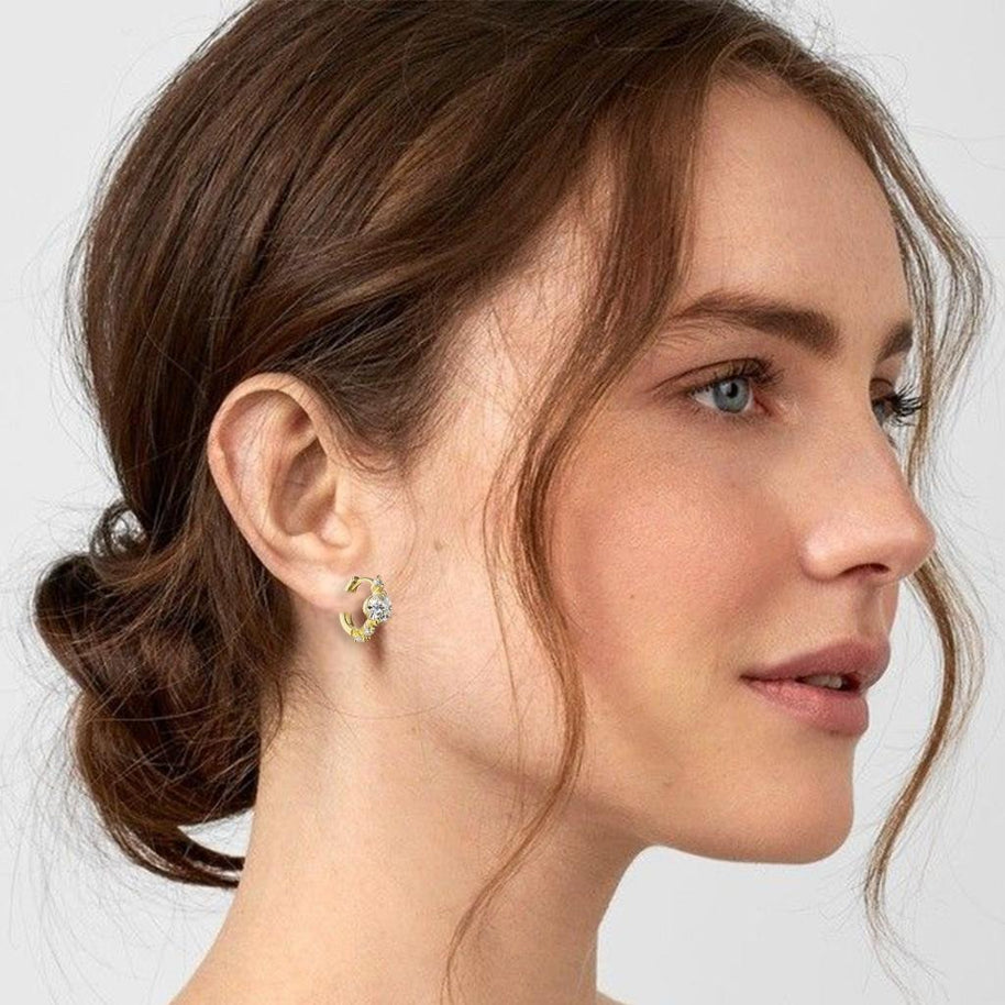 S925 Sterling Silver Moissanite Hoop Earrings For Women