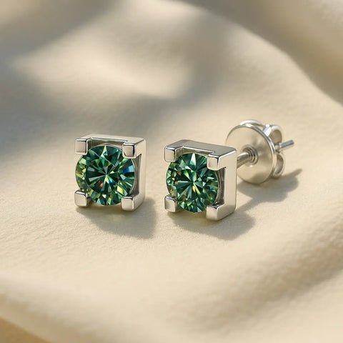 Luxury 4pc moissanite jewelry set (ring, earrings, pendant) with 18K gold plating