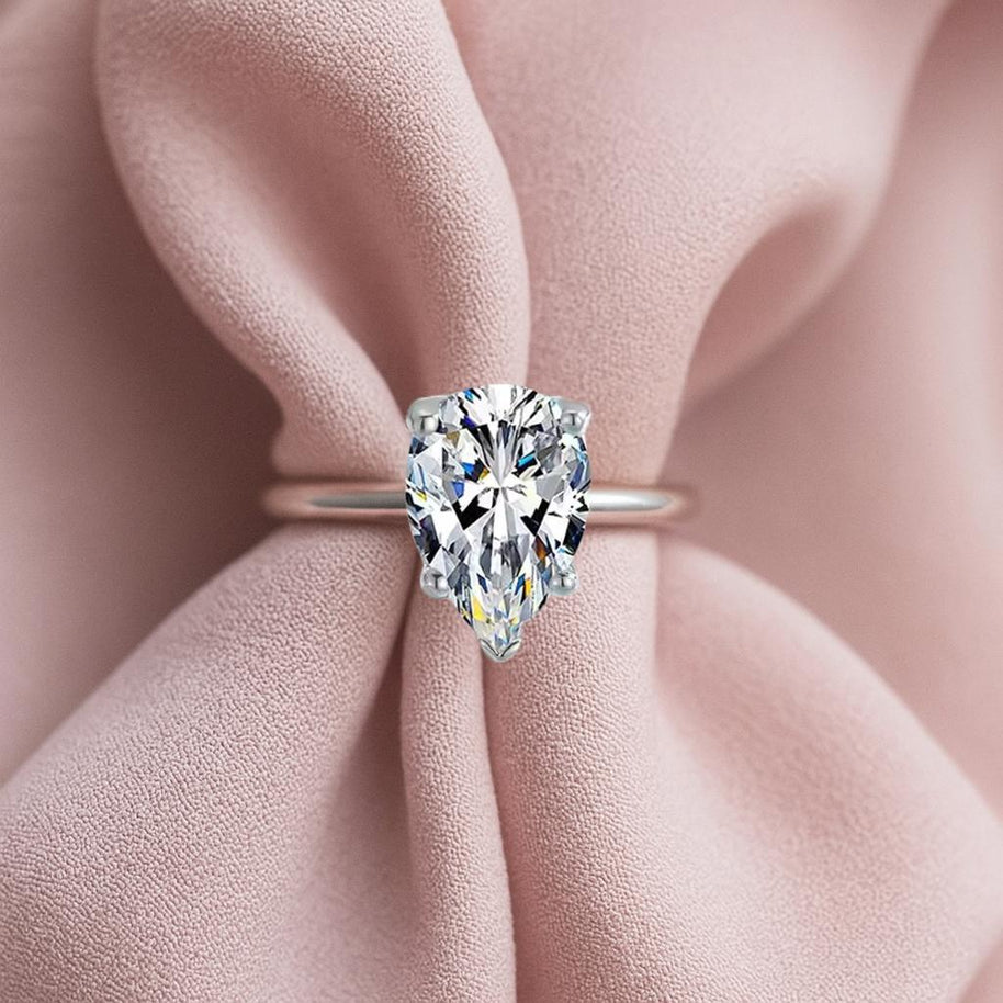 S925 Moissanite White Gold Diamond Ring