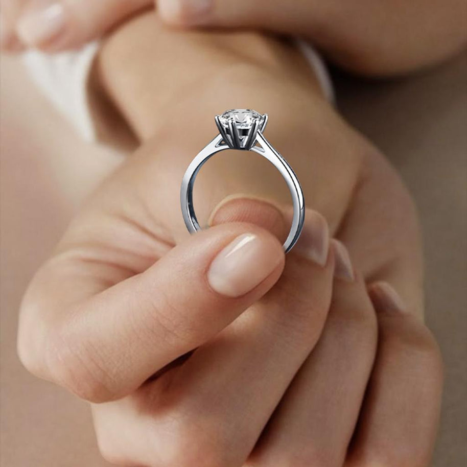 925 Sterling Silver Moisannite Diamond Ring