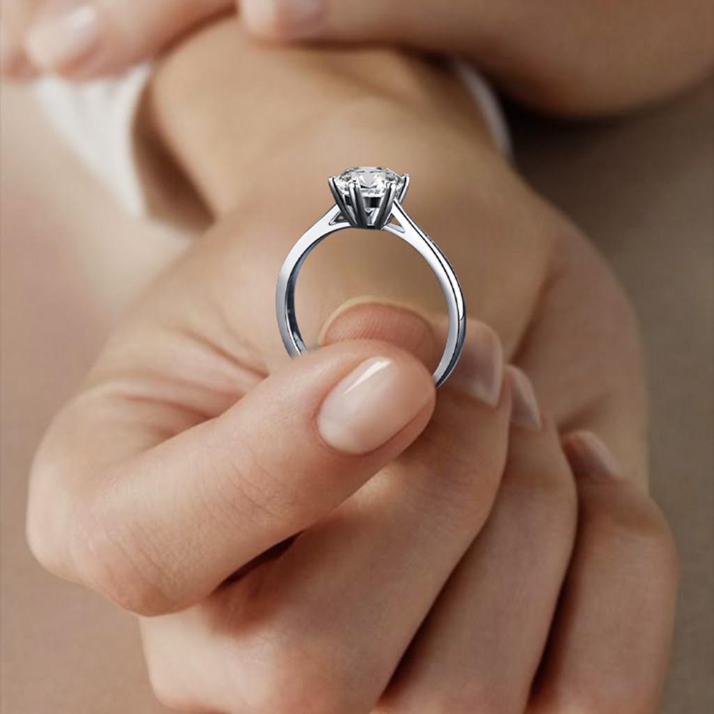 925 Sterling Silver Moisannite Diamond Ring