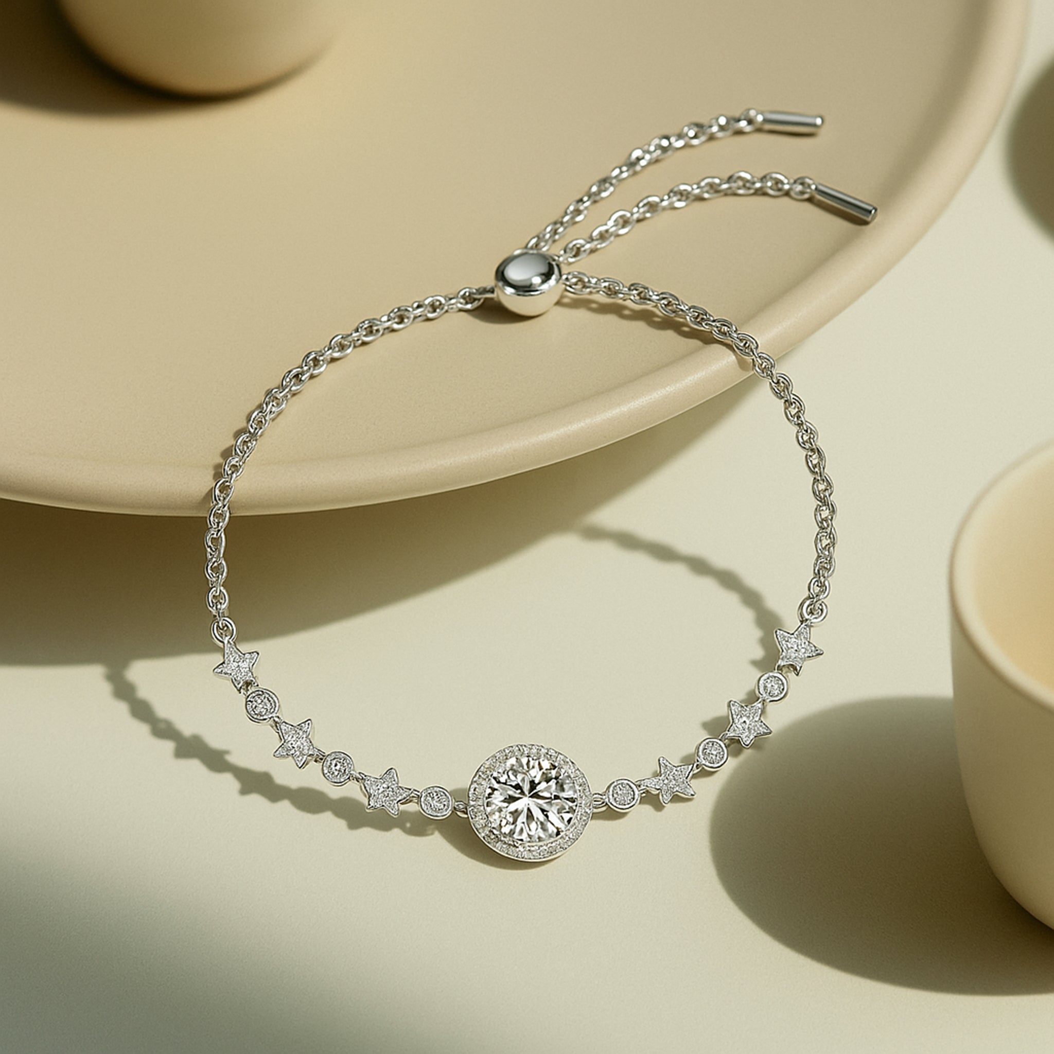 Moissanite Round Bag Simple  Bracelet for Women's