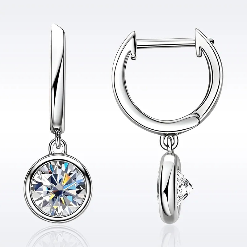 Moissanite Gold 14k Plated Earrings