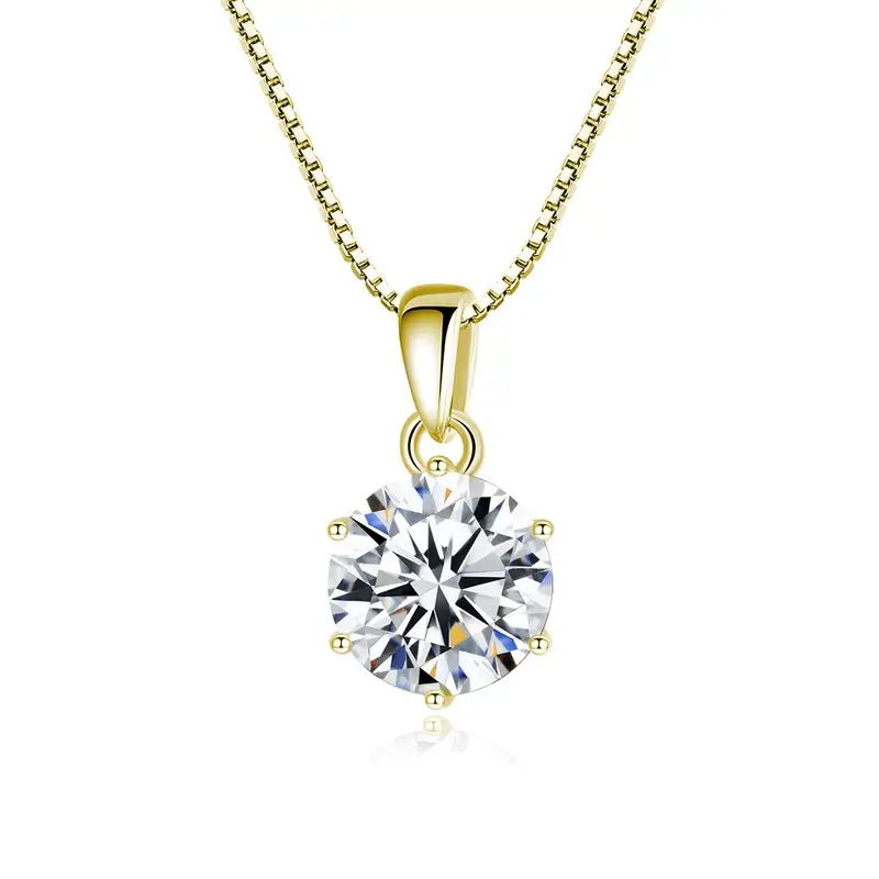 Moissanite Pendate & Chain  925 Sterling Silver