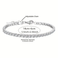 0.5ct Sterling Silver Moissanite Adjustable Tennis Bracelet