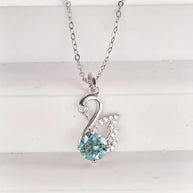 Moissanite Pendant & Chain - Swan - 925 Sterling Silver