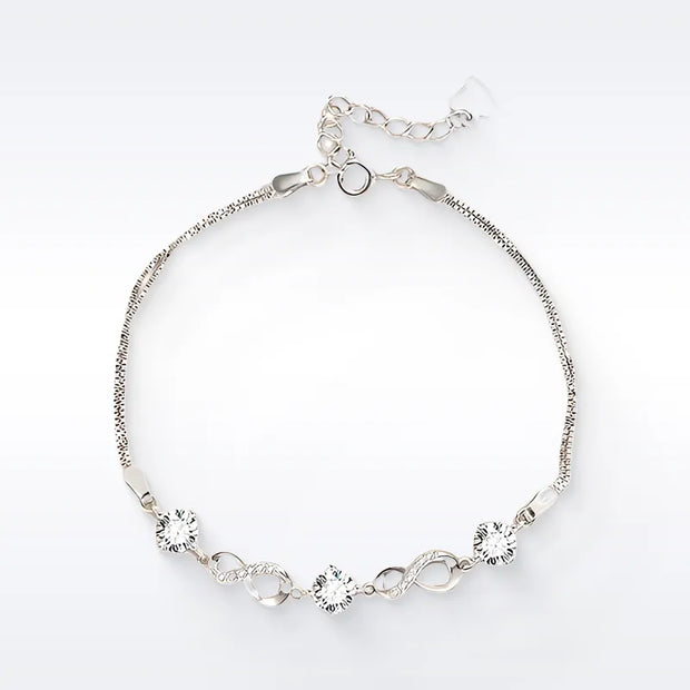 Sterling Silver Moissanite Eternity Bracelet