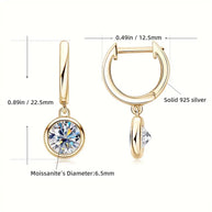 Moissanite Gold 14k Plated Earrings