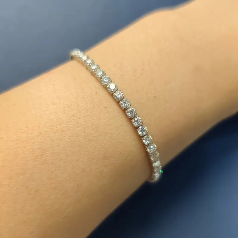 0.5ct Sterling Silver Moissanite Adjustable Tennis Bracelet