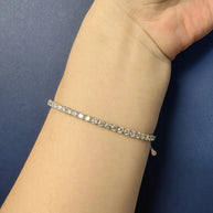 0.5ct Sterling Silver Moissanite Adjustable Tennis Bracelet