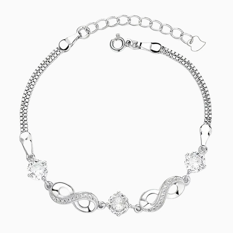 Sterling Silver Moissanite Eternity Bracelet