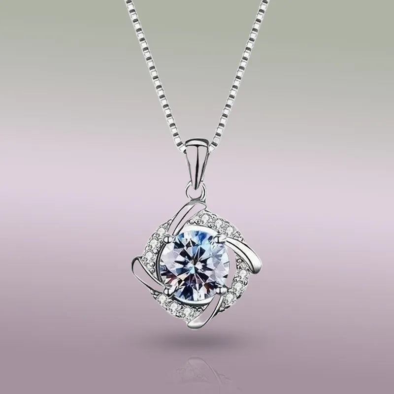 925 Silver 0.8ct Moissanite Windmill Necklace