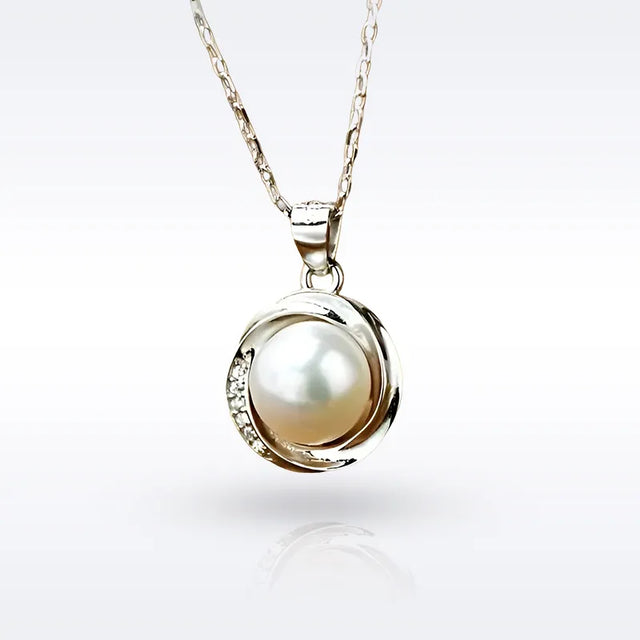 925 Sterling Silver Pearl Pendant Necklace