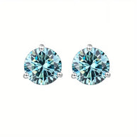 Moissanite 3-prong Stud Earrings – 925 Sterling Silver