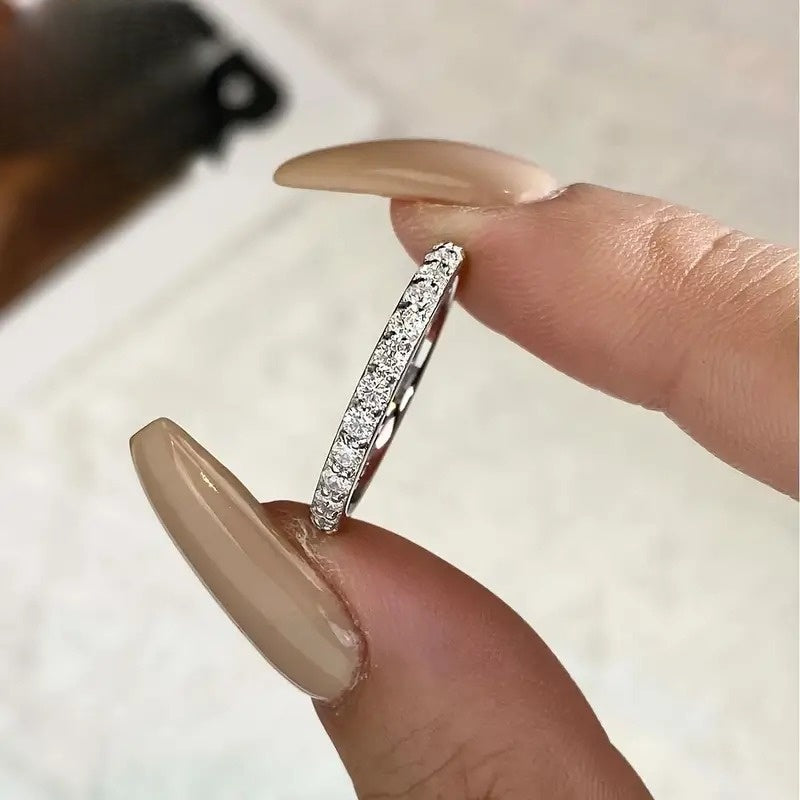 Moissanite Eternity Ring - Gold plated