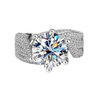 Moissanite 5 Carat Ring - 925 Sterling Silver