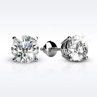 Moissanite 2 Carat Stud Earrings - 925 Sterling Silver