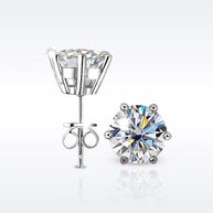 Moissanite 3-prong Stud Earrings – 925 Sterling Silver