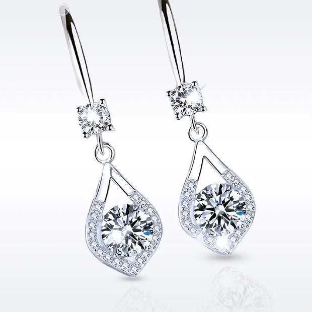 Moissanite Dangle Earrings - 925 Sterling Silver