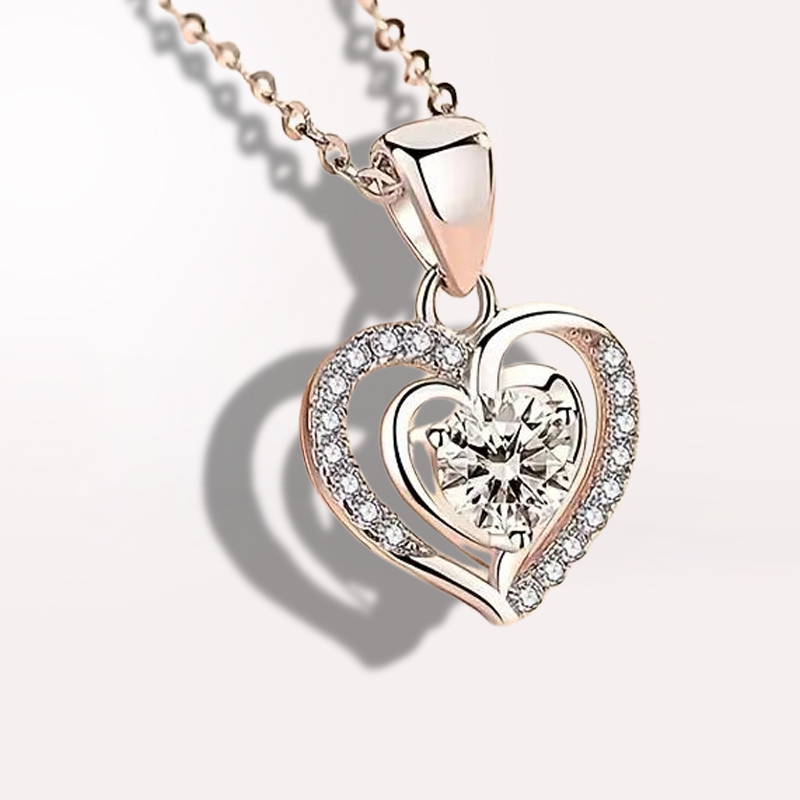 Moissanite Pendant & Chain - Heart - 3CT - 925 Sterling Silver