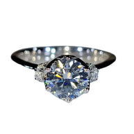 1 Carat Round Moissanite Decor Ring