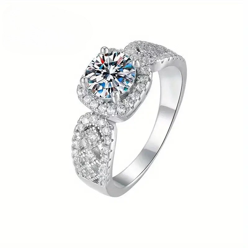 1ct Moissanite Diamond Engagement Ring