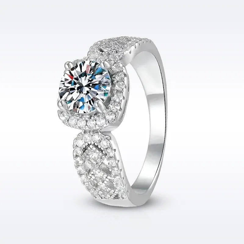 1ct Moissanite Diamond Engagement Ring