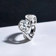 925 Silvery Moissanite 9.0mm Women's Wedding Ring