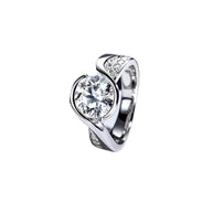 925 Silvery Moissanite 9.0mm Women's Wedding Ring