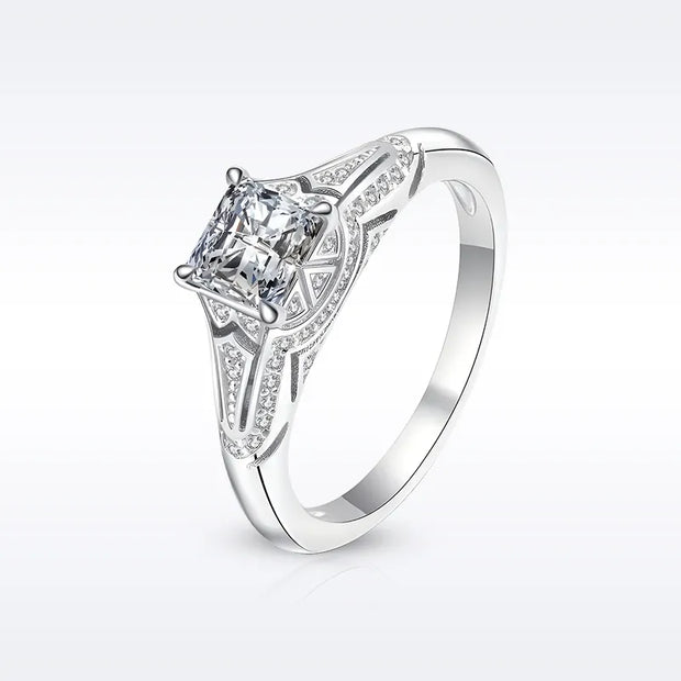 1 Carat Princess Cut Moissanite Luxury Ring