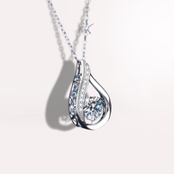 S925 Sterling Silver Water Drop Shape Pendant Necklace