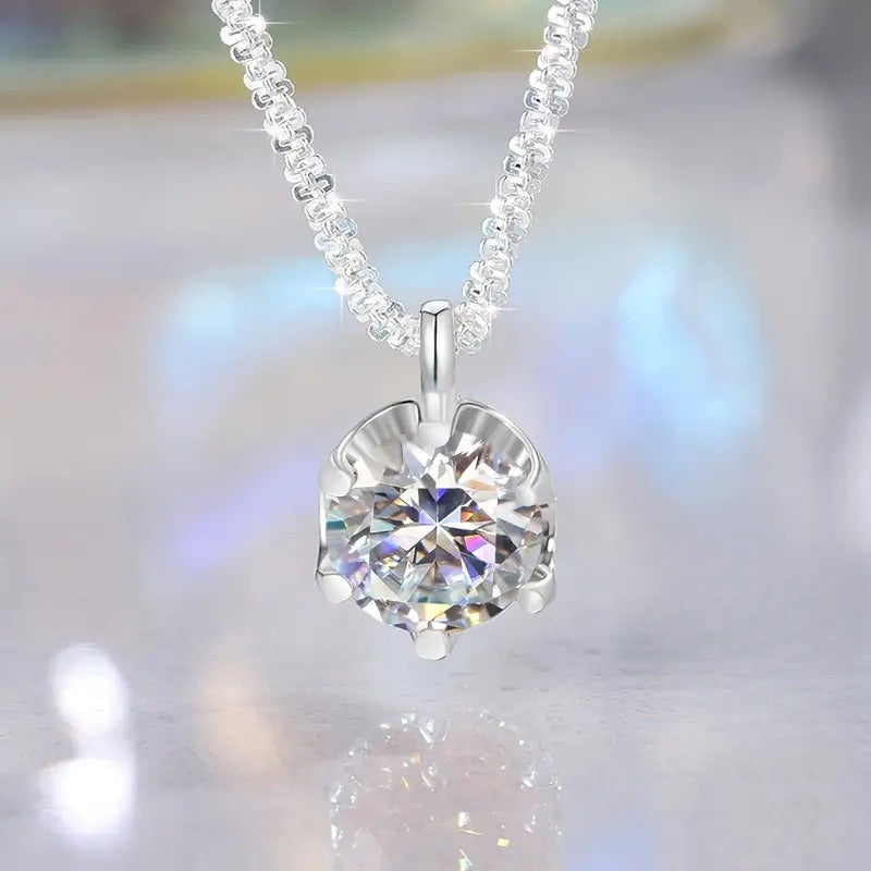 1CT Moissanite Necklace For Women