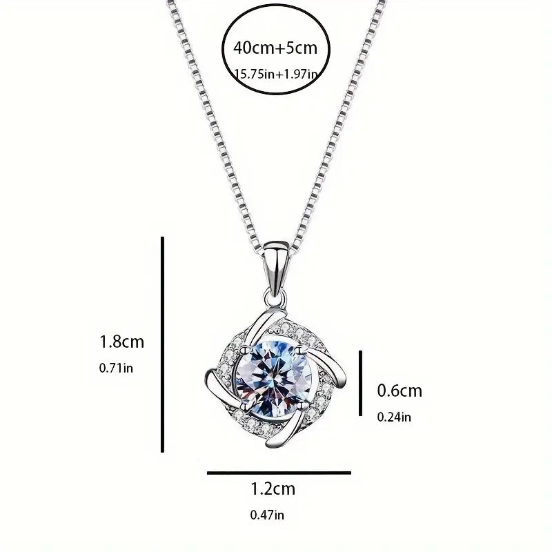 925 Silver 0.8ct Moissanite Windmill Necklace