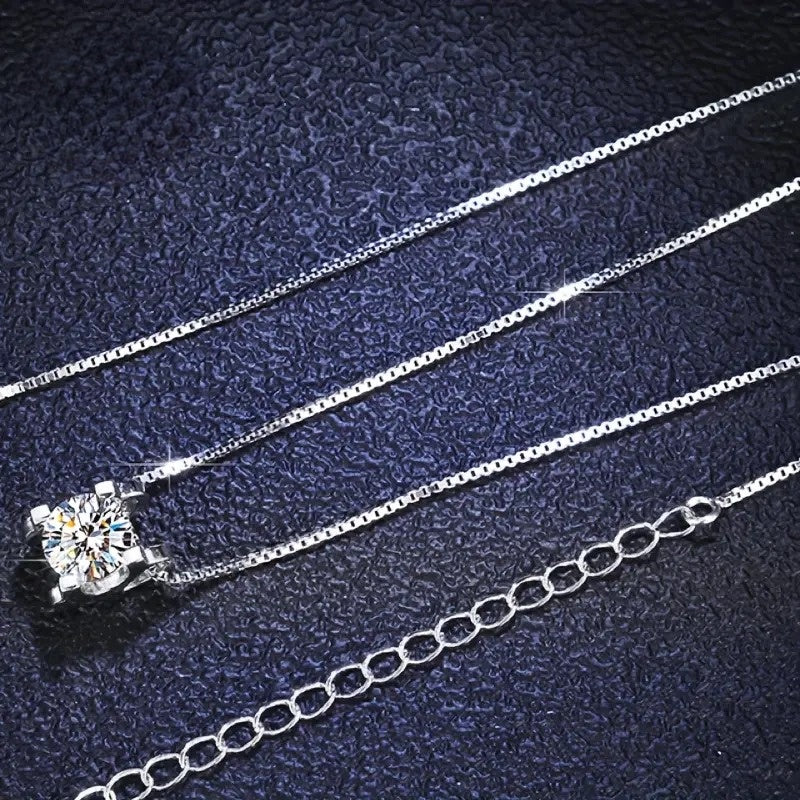 925 Silver Moissanite Pendant Necklace