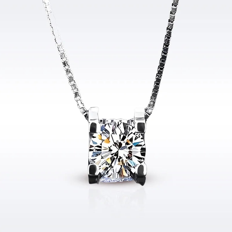 925 Silver Moissanite Pendant Necklace