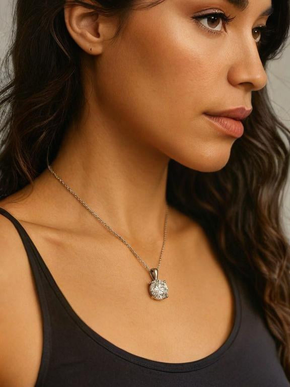 Woman wearing pendant