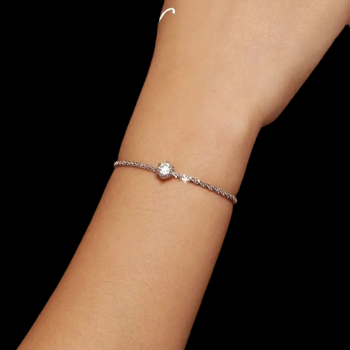 1ct Moissanite Adjustable Bracelet – Thin Chain in 925 Sterling Silver