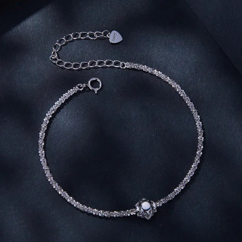 1ct Moissanite Adjustable Bracelet – Thin Chain in 925 Sterling Silver