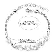 Sterling Silver Moissanite Eternity Bracelet