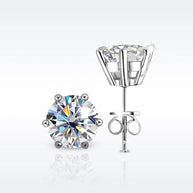 Elegant 925 Sterling Silver Earrings with 1 Carat Moissanite Solitaire