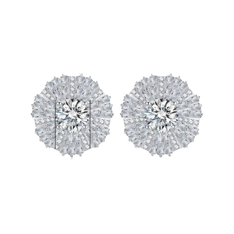 1 Carat Moissanite Earrings – 925 Sterling Silver (2pcs)